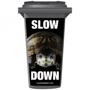 Slow Down Tortoise Wheelie Bin Sticker Panel
